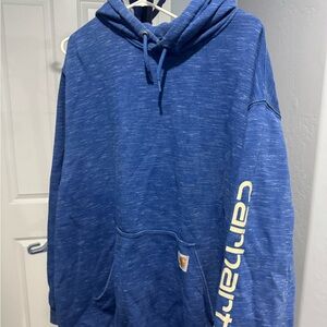 Carhartt Royal Blue Heather Hooded Sweatshirt with Sleeve Logo